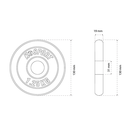 Диск чугунный K-SPORT O1.25 1,25 кг Киев - изображение 2