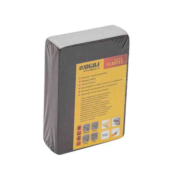 Губка шліфувальна чотиристороння 100×70×25мм P240 SIGMA (9130711) Рівне