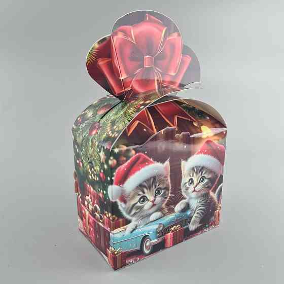 Новогодняя подарочная картонная упаковка для конфет (500грм) №236 