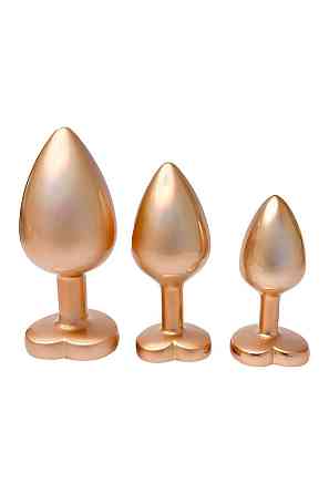 Набір анальних іграшок GLEAMING LOVE MATTE GOLD PLUG SET Sex Aura Київ