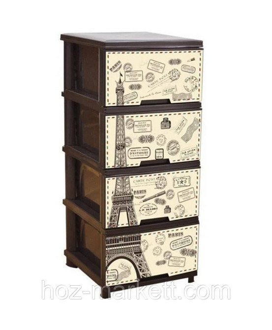 Комод пластиковий коричневий "Париж" Алеана Харків - фото 1