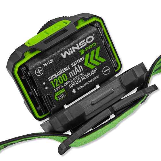 Фонарь налобный Winso Pro 550Lm, 5W CREE XPG+COB, 1200mAh/3xAAA, с сенсором белый/красный Львов