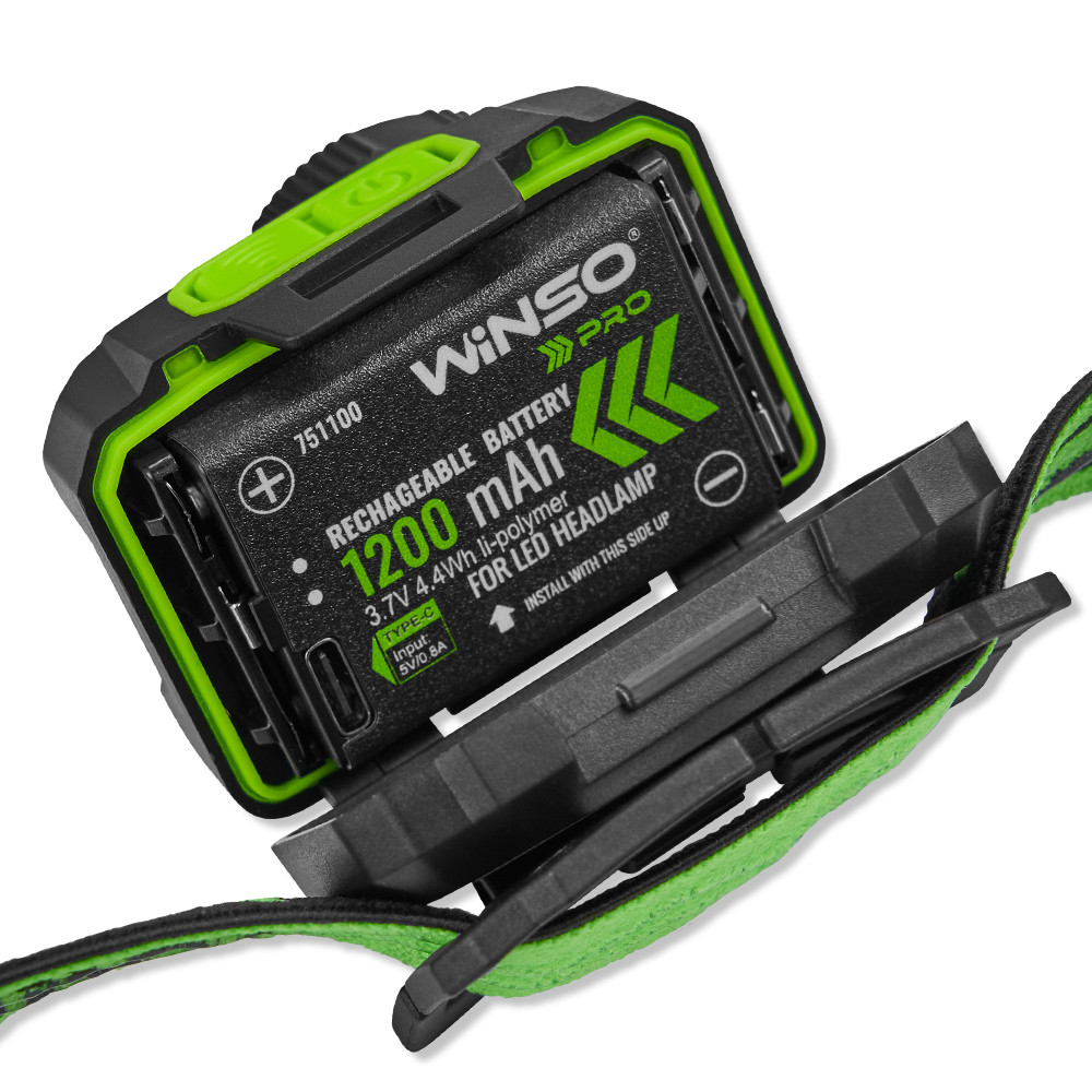 Ліхтар налобний Winso Pro 550Lm, 5W CREE XPG+COB, 1200mAh/3xAAA, з сенсором білий/червоний Львів - фото 5