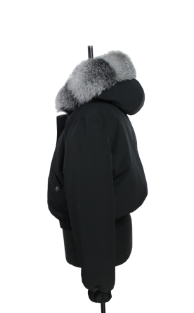 Бомбер женский с мехом блюфрост 48 Черный Харьков