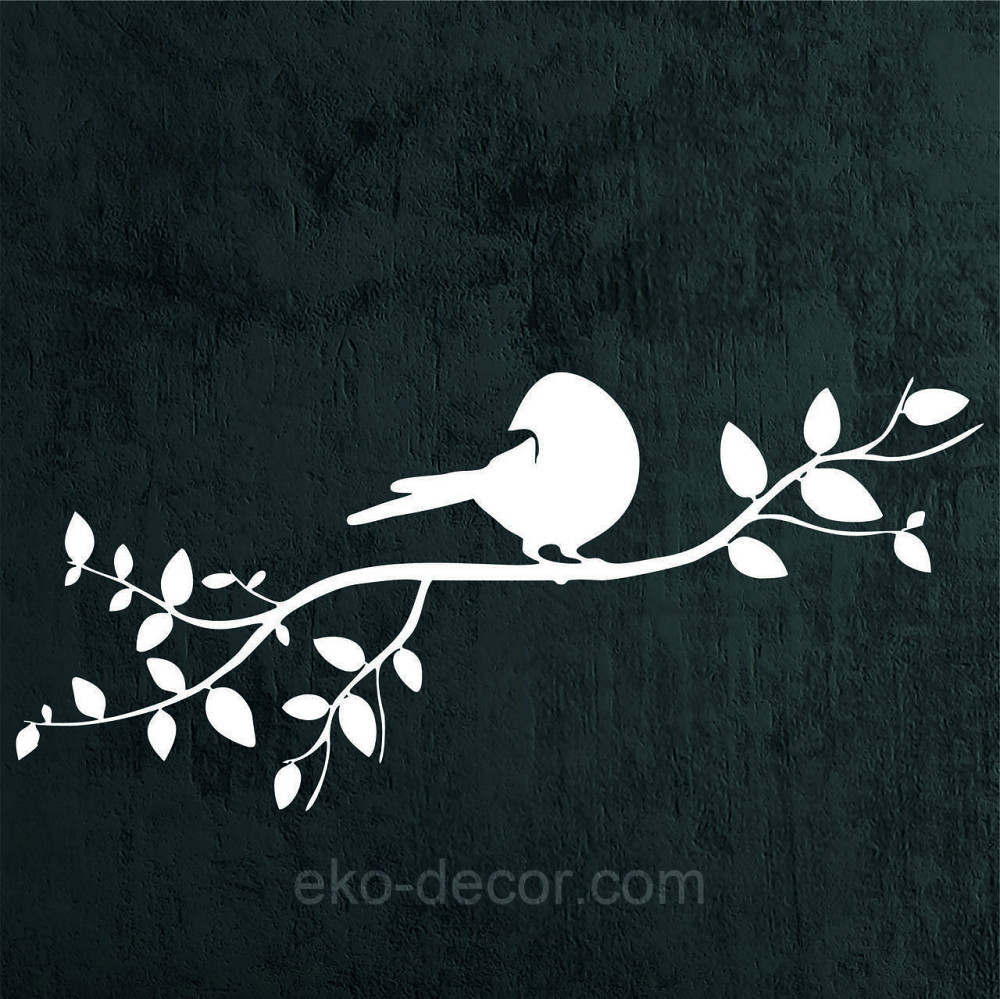 Декоративное настенное Панно «Птичка на ветке», Декор на стену 70*31 см, Белый Киев - изображение 4