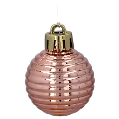 Ялинкова іграшка Chomik пластикові кульки компл. 24 шт, 3см, рожево-пудрові (5900779877153_3) Вінниця - фото 2