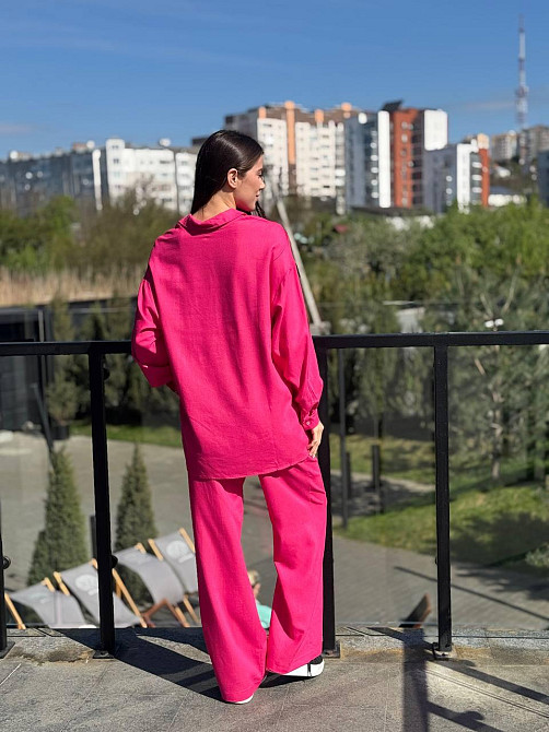 Костюм жіночий літній льон Малиновий 42/44 Харків - фото 2