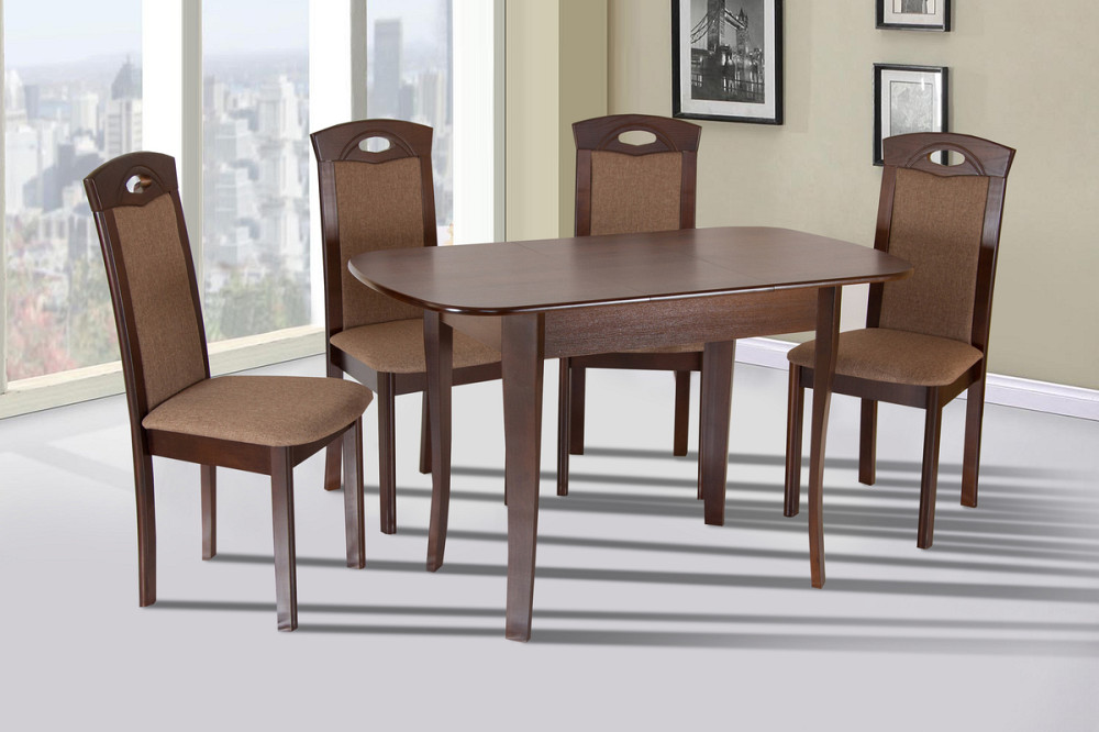 Стіл обідній Даллас (930+300)*670, горіх темн. Киев - изображение 1