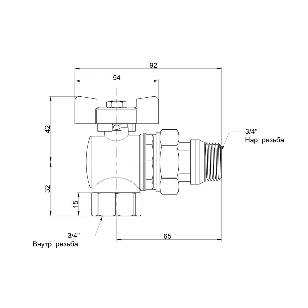 Кран кульовий Icma FAR. ROSSA 3/4" кутовий No362 Київ - фото 6