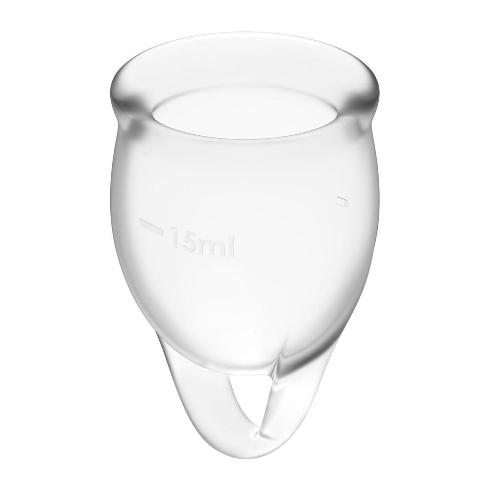 Набір менструальних чаш Satisfyer Feel Confident (Transparent), 15мл та 20мл, мішечок для зберігання Sex Aura Київ - фото 3