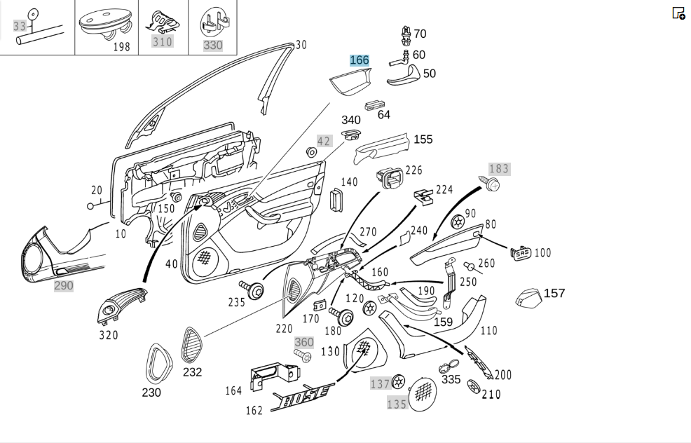 Mercedes-Benz  A2207271588 1A26 Накладка внутрішньої ручки відкриття передніх лівих дверей бежева S-class short W220 S-class long V220 Одеса - фото 2