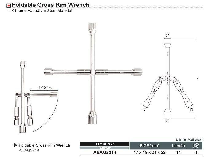 Ключ балонний хрест 17*19*21*22 мм складаний TOPTUL AEAQ2214 Чернігів - фото 2