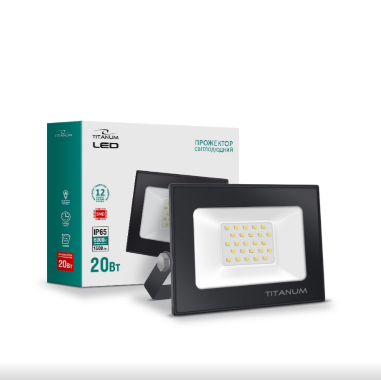 LED Прожектор 20W 6000К 220V TLF206 Titanum Житомир - изображение 2