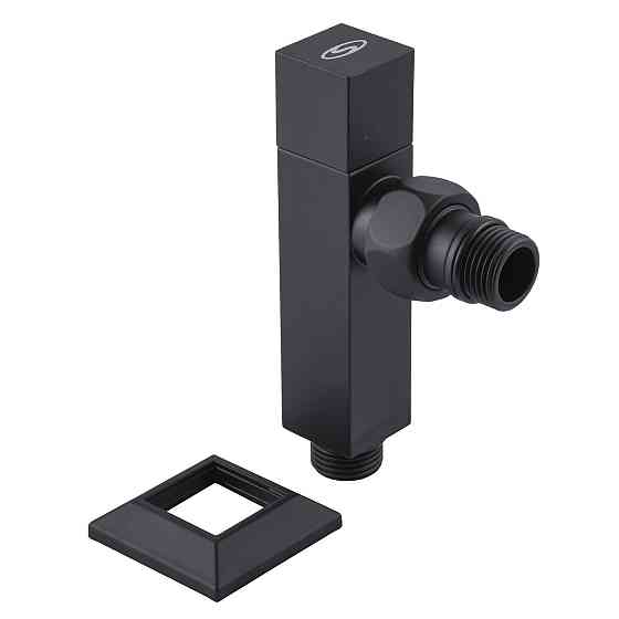 Набор Кран полуоборотный угловой с американкой SOLOMON LUX 1/2″ CUBE BLACK 8888 (1уп) Киев