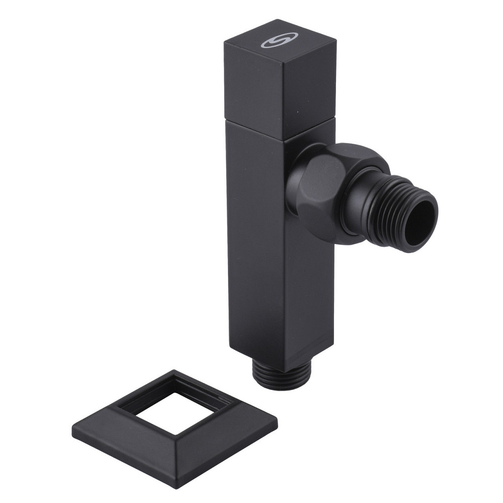 Набор Кран полуоборотный угловой с американкой SOLOMON LUX 1/2″ CUBE BLACK 8888 (1уп) Киев - изображение 6