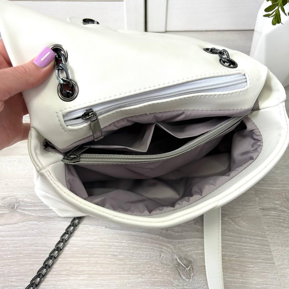 Брендова жіноча сумка. Жіноча біла сумка маленька через плече. 873 Київ - фото 7