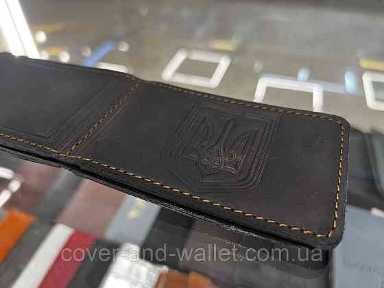 Маленькая кожаная обложка для прав и ID документов на четыре отдела Leather Коричневый Киев