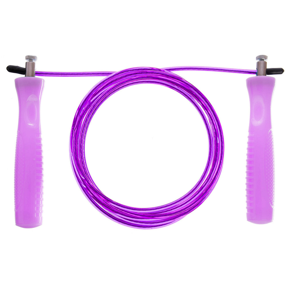 Скакалка швидкісна Кросфіт зі сталевим тросом FI-1938 Вишневе - фото 1