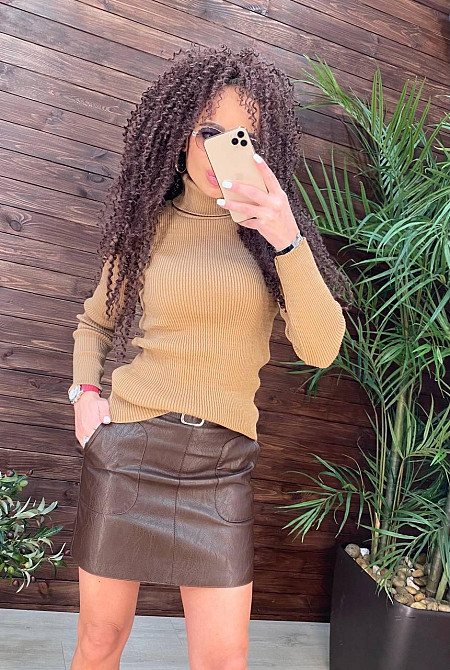 Водолазка-гольф женский р. 42/48, топ Кэмел Киев - изображение 1