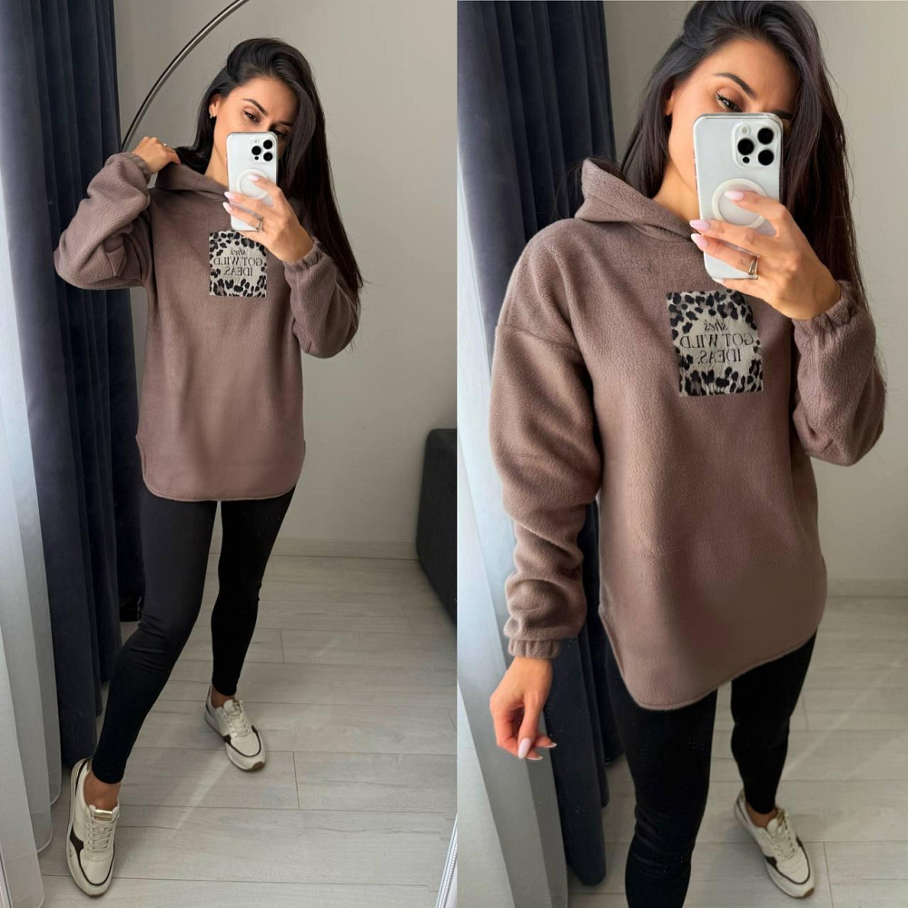 Женский теплый костюм двойка: кофта и лосины двусторонний Polar Флис + дайвинг на флисе Бежевый, 50/52 Одесса - изображение 3