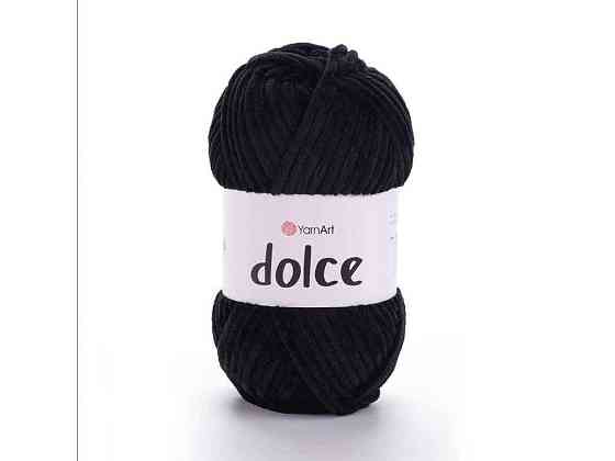 Пряжа Dolce чорний 100% мікрополіестр 120м 100г 5шт/уп 742-Black ТМ YarnArt Київ