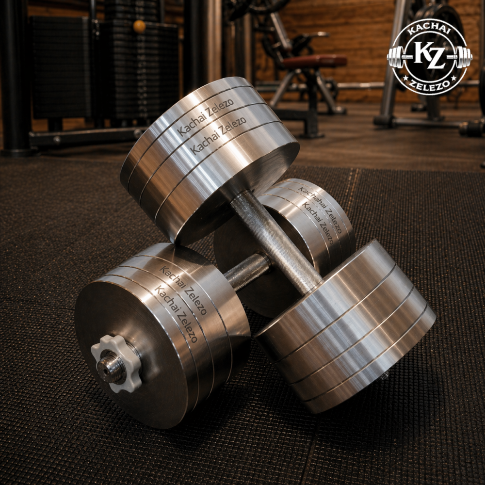 Гантелі набірні 2 по 30 кг металеві без покриття Kachai Zelezo Iron Pro Київ - фото 6