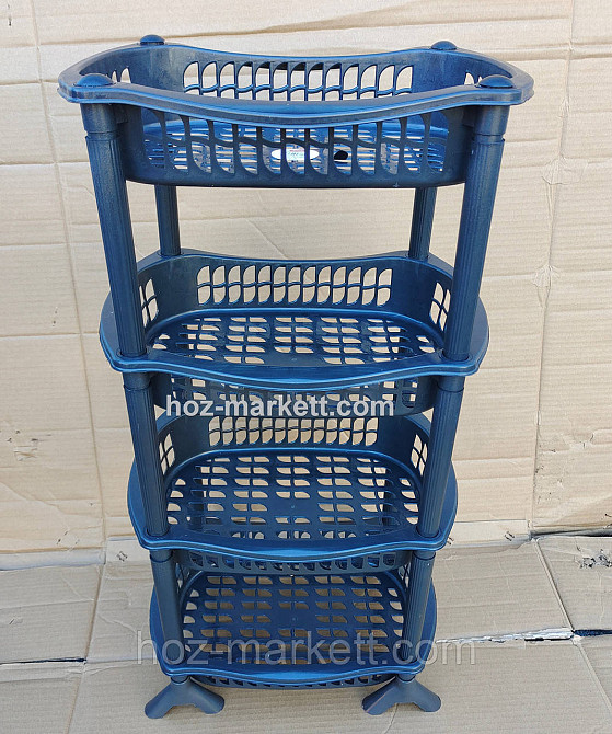 Полиця етажерка пластикова для ванної та кухні чорна Харків - фото 4