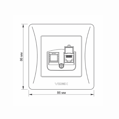 BINERA срібний шовк Розетка внутрішня 1-а CAT6 комп'ютерна Videx Житомир