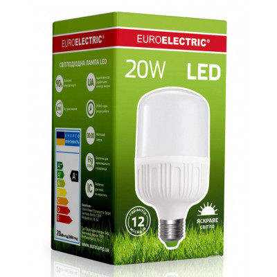 Лампочка EUROELECTRIC Plastic 20W E27 4000K 220V (LED-HP-20274(P)) Вінниця - фото 2