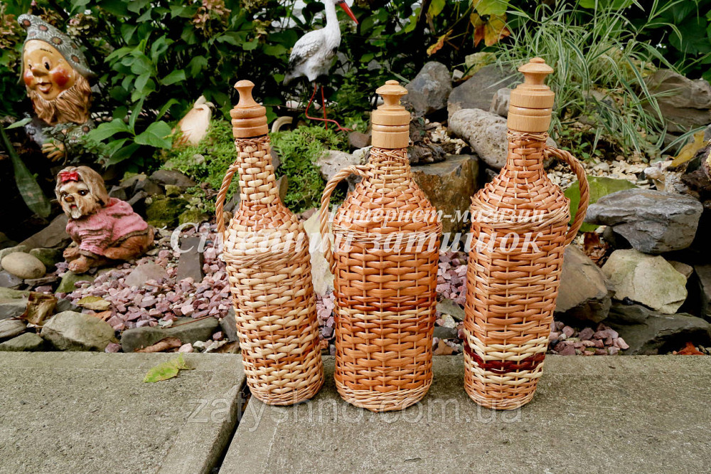 Плетеные бутылки на подарок ( 3 шт.) Киев - изображение 2