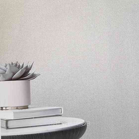 Шпалери метрові вінілові на флізелін Villa Marburg Lombardi однотонні під тканину під рогожку темно сірі Київ