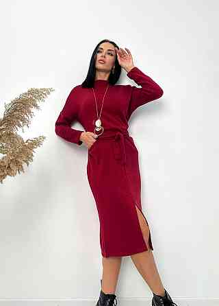 Довга ангорова сукня з поясом "Juliette" оптом | Батал Київ