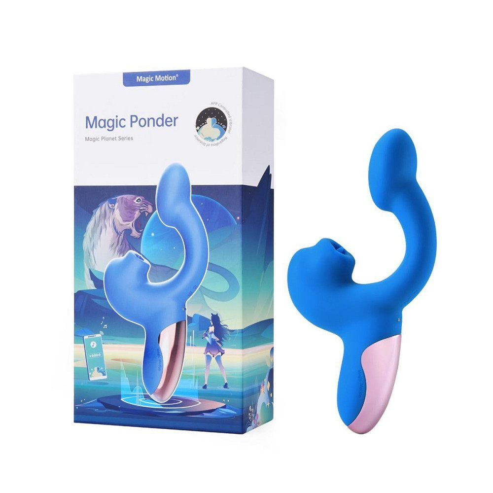 Смарт-вібратор Magic Motion Ponder Blue, подвійна стимуляція, віброяйце+язичок для клітора Sex Aura Київ - фото 6