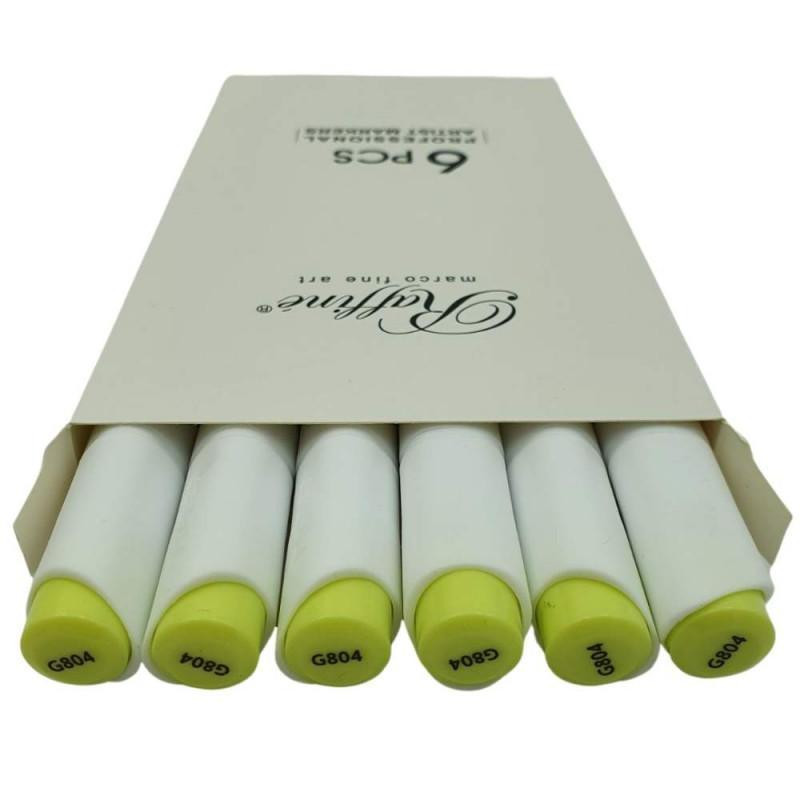 Скетч-маркер двосторонній "Marco" Raffine  Yellow Green (G804) 7800-6CB, шт Київ - фото 1