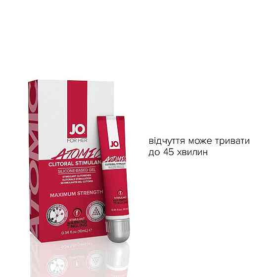 Возбуждающий гель для клитора JO ATOMIC WARMING (10 мл) разогревающий Sex Aura Киев