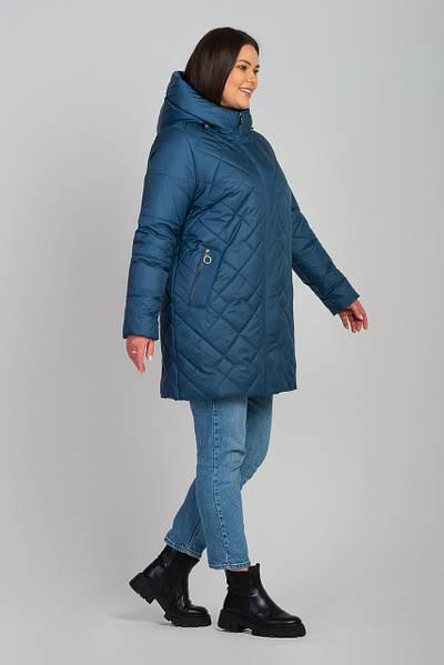 Модна жіноча куртка демісезонна в синьому кольорі. Киев - изображение 2