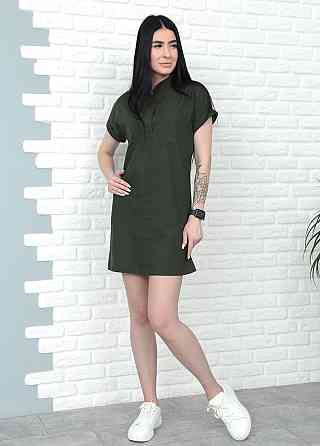 Жіноча лляна сукня літня "Avrora" оптом та по дропшипінгу | Норма 42-44, Хакі Київ