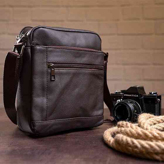 Сумка чоловіча компактна Vintage 14746 Коричнева Київ