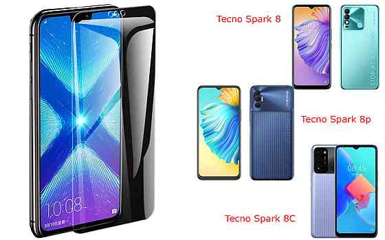 Защитное стекло NeoGlass для Tecno Spark 8, Spark 8p, Spark 8C – ультрапрозрачное и устойчивое Киев