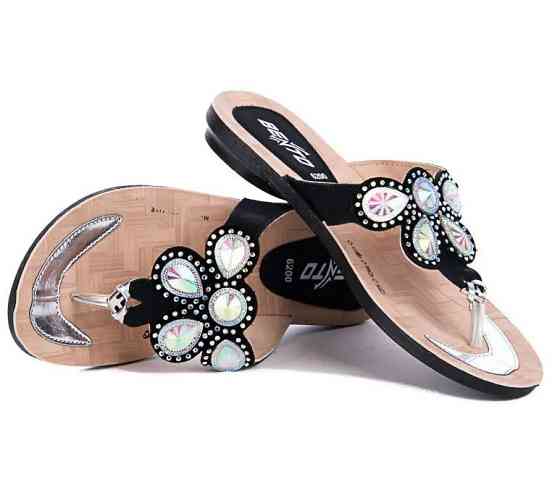 Женские Тапочки Шлёпанцы Сланцы Вьетнамки Чёрные (размеры: 36,37) Днепр