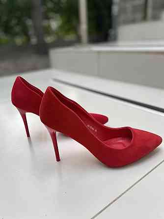 Туфлі жіночі SMALL SWAN червоні еко-замша каблук 9 см (5015-64) 36р.38р.41р. Коломия