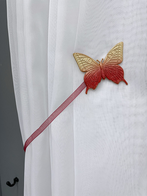 Магніти для штор і гардин Метелик набір 2 шт Бордовий із золотистим (81-158) Київ - фото 3