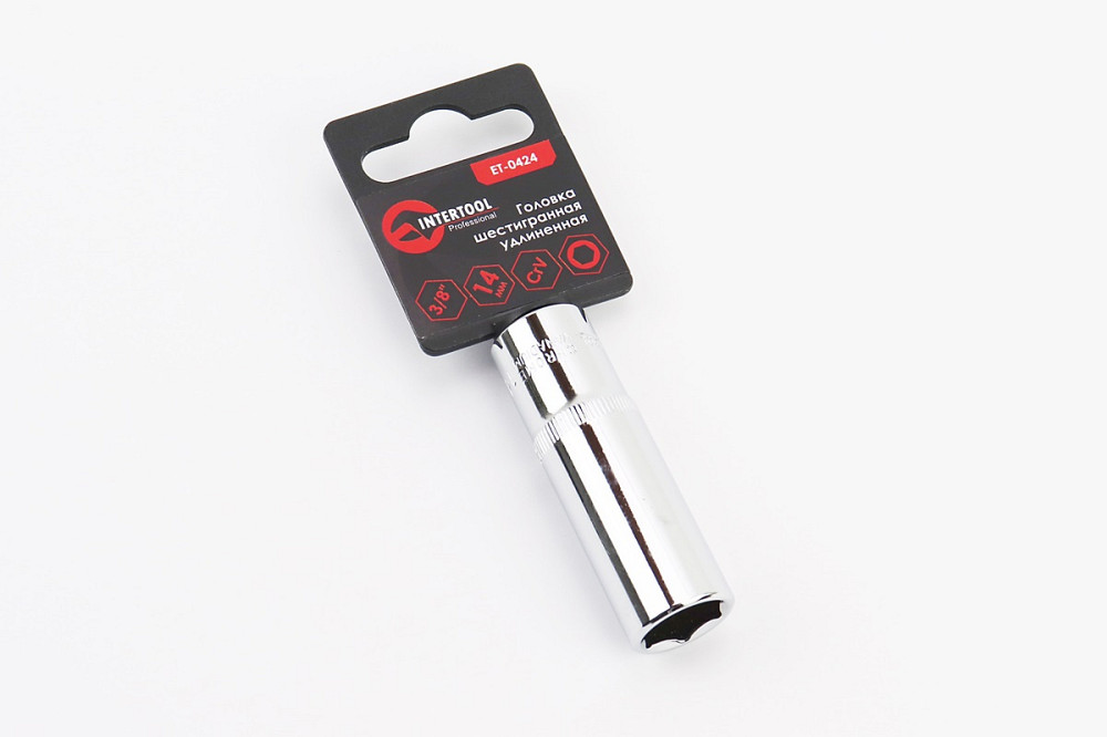 Головка торцева 6-гранна подовжена 3/8" 14мм CrV ET-0424 Київ - фото 1