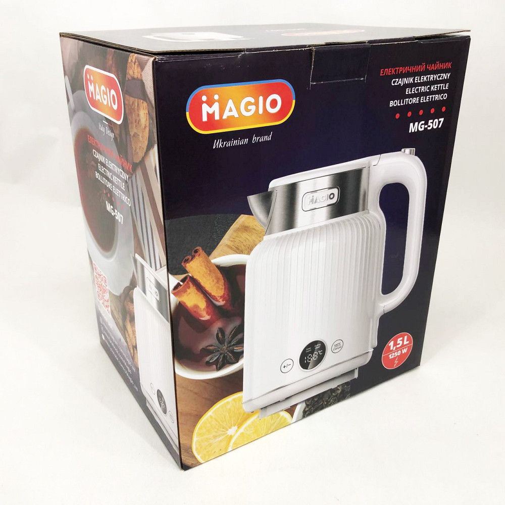 Чайник электрический домашний Magio MG-507 1250 Вт, Самый лучший чайник, Мощный бытовой электрочайник AJ-80 Львов - изображение 4