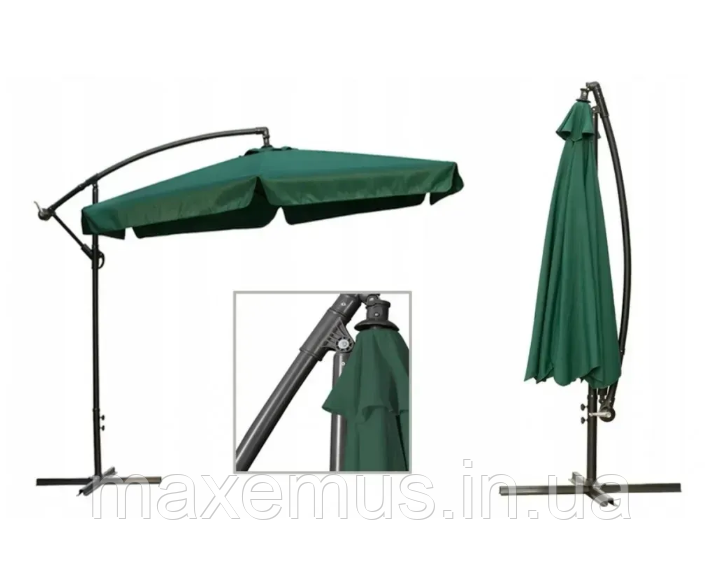 Зонт садовый уличный Bonro B-7218 3 м Зеленый с наклоном от солнца и дождя Мостиска - изображение 17