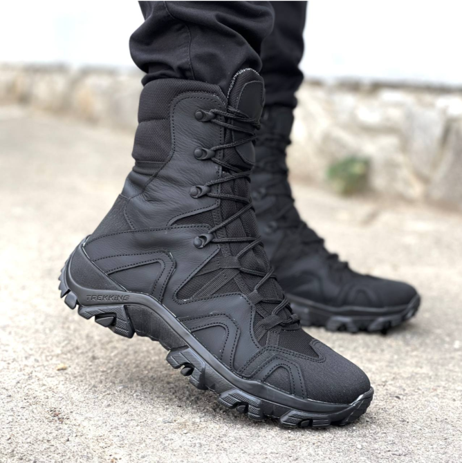 Военные мужские берцы на Gore-Tex демисезонные черные кожаные тактические берцы прошить и проклеены Львов - изображение 8