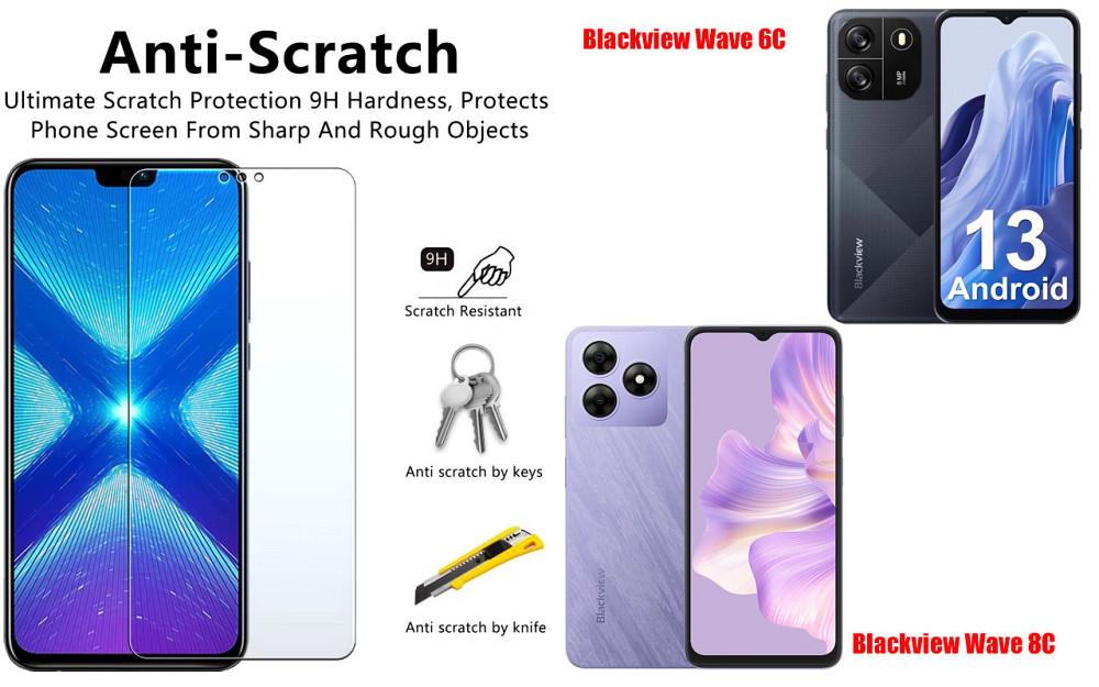 Захисне скло NeoGlass для Blackview Wave 6C, Wave 8C – надпрозоре та стійке Київ - фото 1