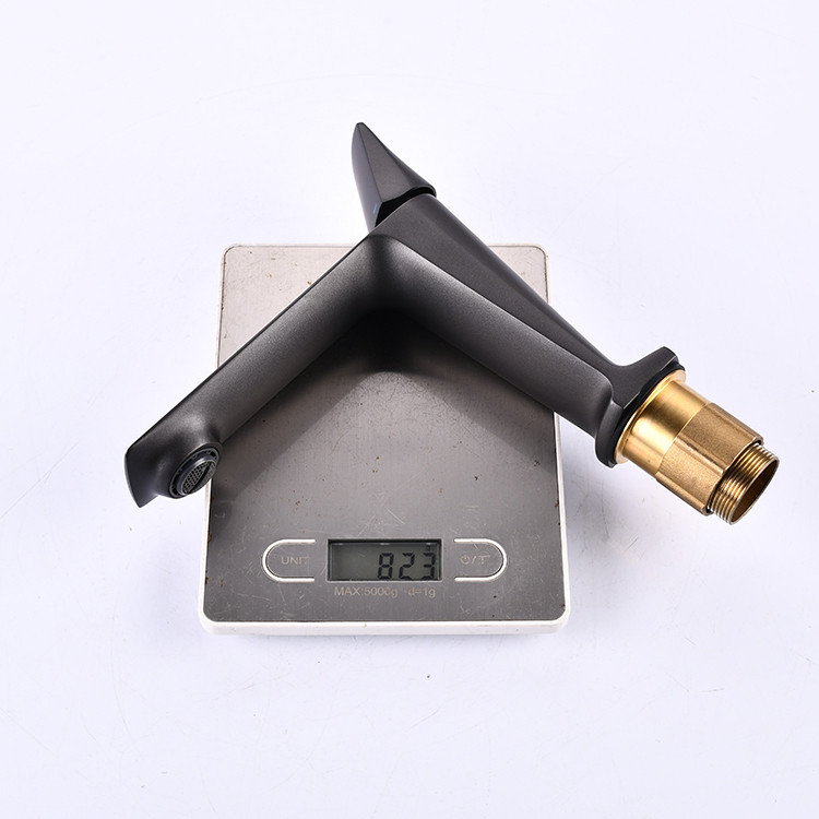 Смеситель для умывальника, однорычажный кран для раковины горизонтальный монтаж WanFan Черный, Латунь Каменец-Подольский - изображение 4