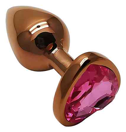 Анальная пробка с кристаллом EGZO - Dark Gold Heart Plug Rose, size S Sex Aura Киев