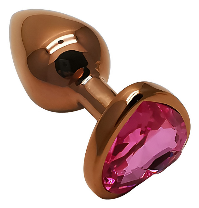 Анальная пробка с кристаллом EGZO - Dark Gold Heart Plug Rose, size S Sex Aura Киев - изображение 2
